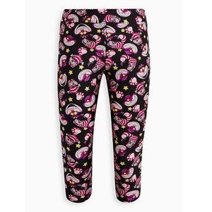 Disney Alice In Wonderland Cheshire Cat Capri Legging Black